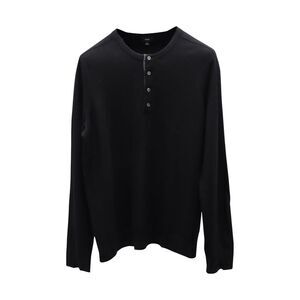 Vince Henley Sweater in Black Cashmere